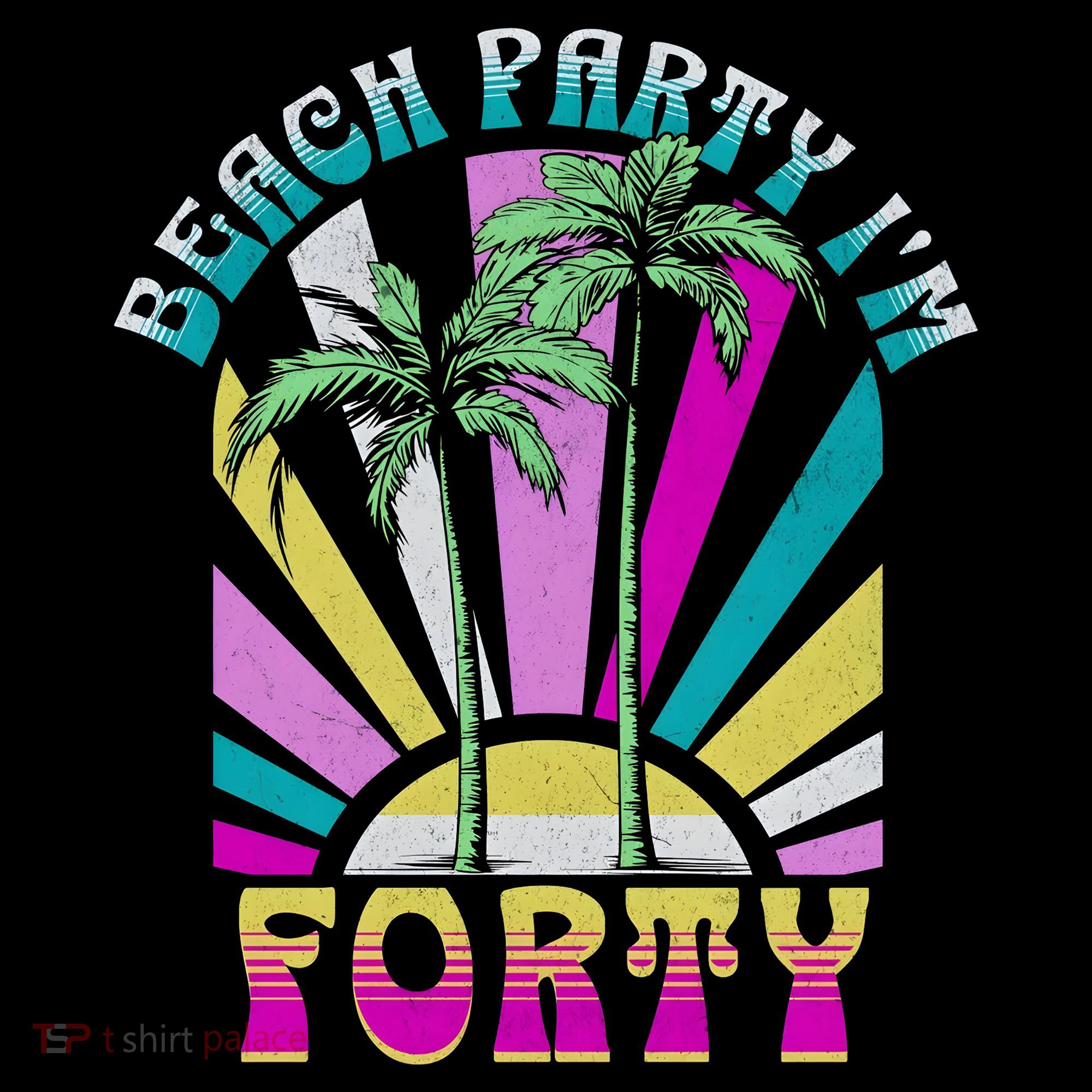 Beach Party I’M Forty Retro Sun Beach Toddler Hoodie