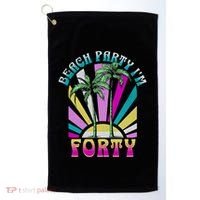 Beach Party I’M Forty Retro Sun Beach Golf Towel thumb 0