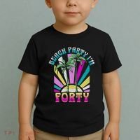 Beach Party I’M Forty Retro Sun Beach Toddler T-Shirt thumb 2