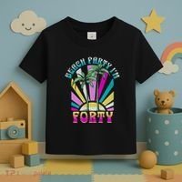 Beach Party I’M Forty Retro Sun Beach Toddler T-Shirt thumb 3