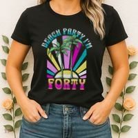 Beach Party I’M Forty Retro Sun Beach Women's T-Shirt thumb 2
