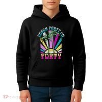 Beach Party I’M Forty Retro Sun Beach Kids Hoodie thumb 4