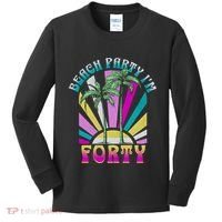 Beach Party I’M Forty Retro Sun Beach Kids Long Sleeve Shirt thumb 0