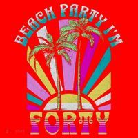 Beach Party I’M Forty Retro Sun Beach Santa Hat thumb 1