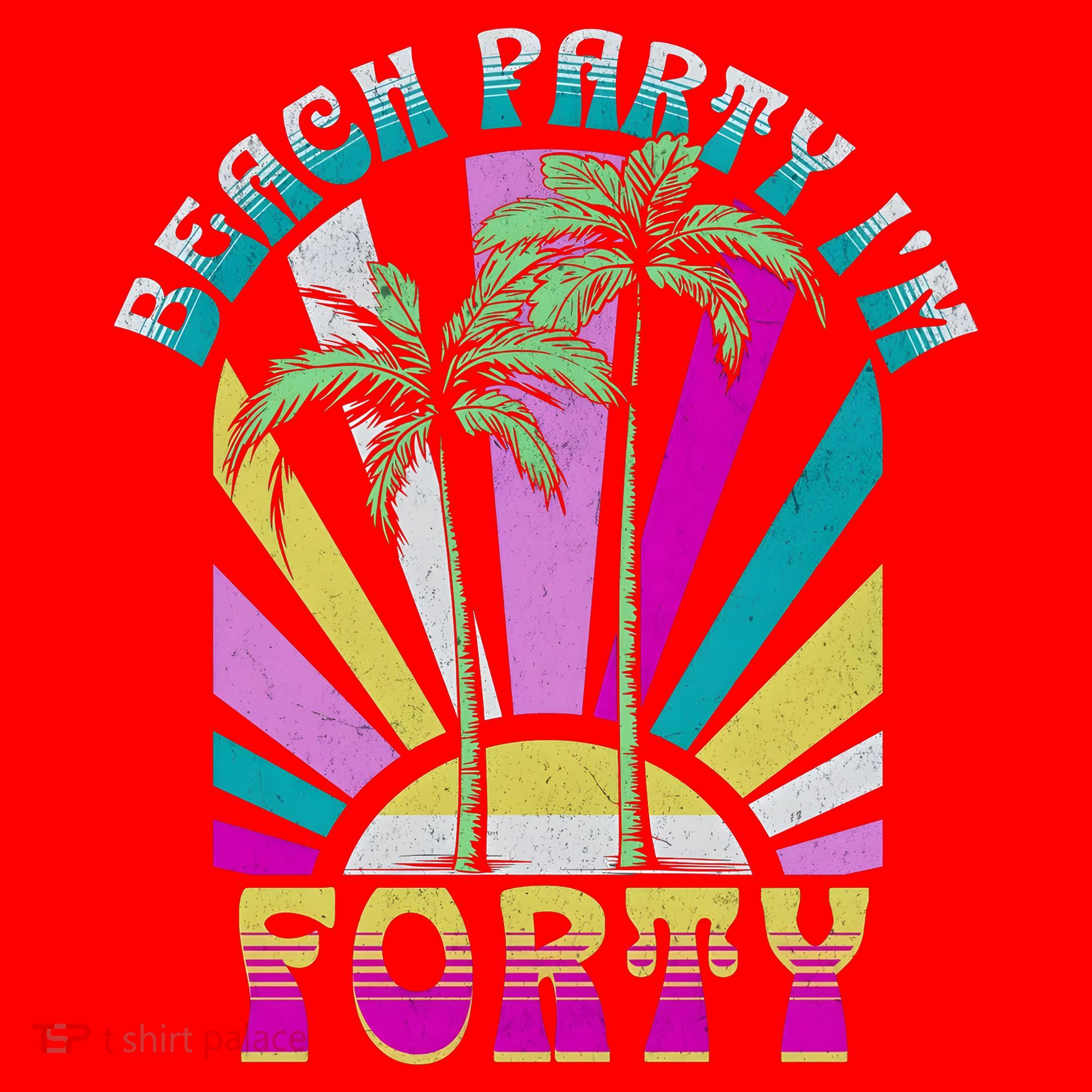 Beach Party I’M Forty Retro Sun Beach Santa Hat