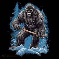 Bigfoot Playing Ice Hockey Funny Sasquatch Hockey Stick Funny Gift Coffee Mug thumb 5