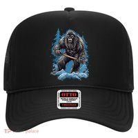 Bigfoot Playing Ice Hockey Funny Sasquatch Hockey Stick Funny Gift Hat thumb 0