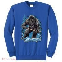 Bigfoot Playing Ice Hockey Funny Sasquatch Hockey Stick Funny Gift Sweatshirt thumb 0