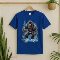 Bigfoot Playing Ice Hockey Funny Sasquatch Hockey Stick Funny Gift T-Shirt thumb 2