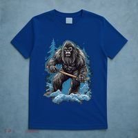 Bigfoot Playing Ice Hockey Funny Sasquatch Hockey Stick Funny Gift T-Shirt thumb 5