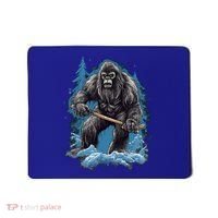 Bigfoot Playing Ice Hockey Funny Sasquatch Hockey Stick Funny Gift Mousepad thumb 0