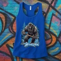 Bigfoot Playing Ice Hockey Funny Sasquatch Hockey Stick Funny Gift Women's Tank Top thumb 3
