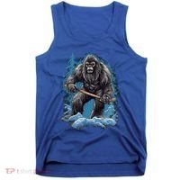 Bigfoot Playing Ice Hockey Funny Sasquatch Hockey Stick Funny Gift Tank Top thumb 0