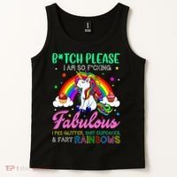 Bitch Please I Am So Fucking Fabulous Funny Unicorn Tank Top thumb 2