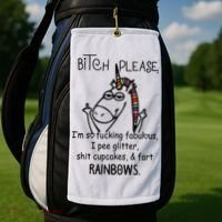 Bitch Please Im So Fucking Fabulous Funny Cool Unicorn Golf Towel thumb 2