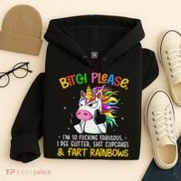 Bith Please Im So Fuking Fabulous I Pee Fun Unicorn Hoodie thumb 4
