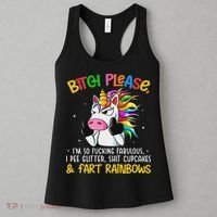 Bith Please Im So Fuking Fabulous I Pee Fun Unicorn Women's Tank Top thumb 3