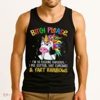 Bith Please Im So Fuking Fabulous I Pee Fun Unicorn Tank Top thumb 3