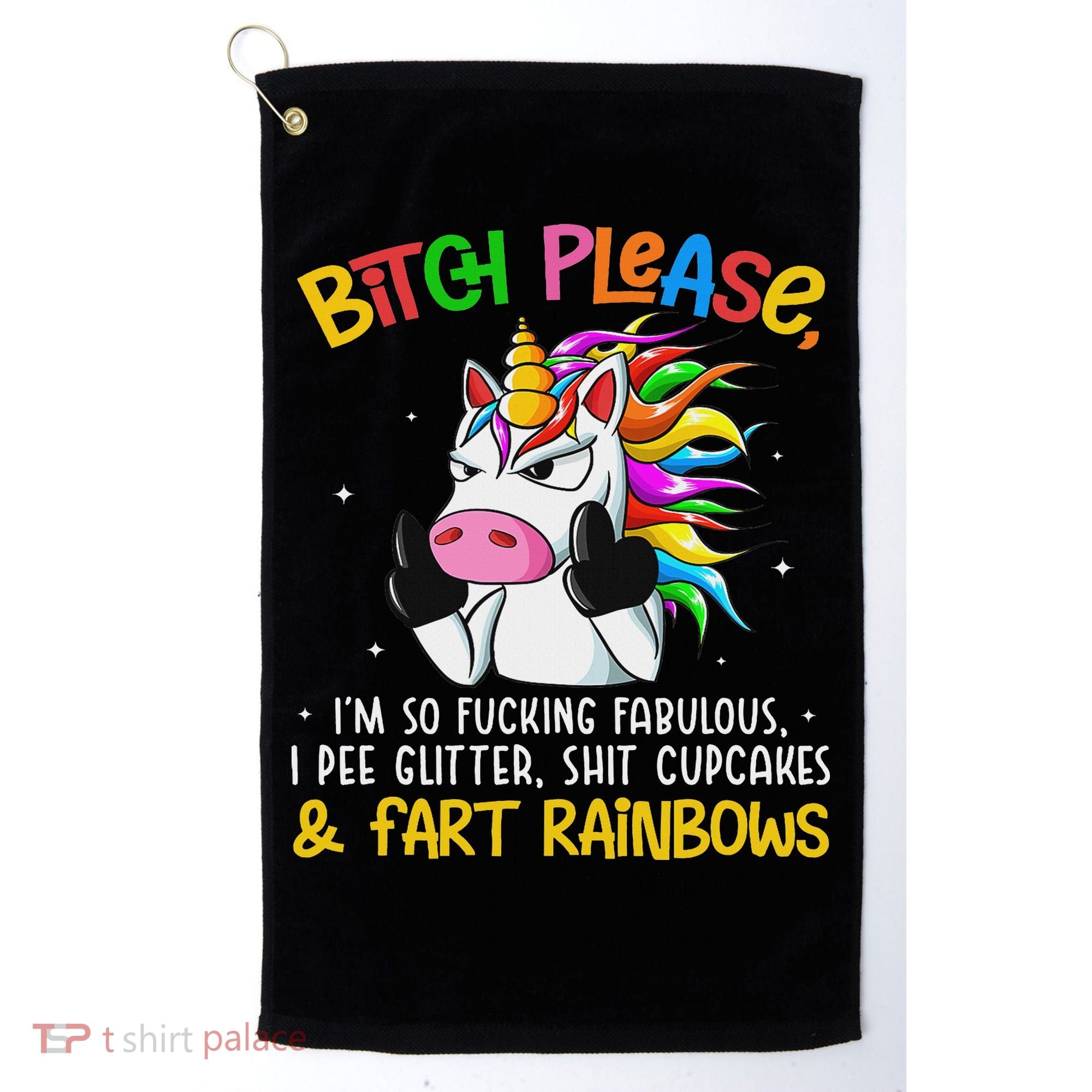 Bith Please Im So Fuking Fabulous I Pee Fun Unicorn Golf Towel