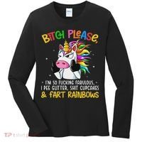 Bith Please Im So Fuking Fabulous I Pee Fun Unicorn Women's Long Sleeve Shirt thumb 0