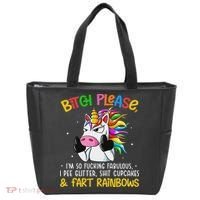 Bith Please Im So Fuking Fabulous I Pee Fun Unicorn Tote Bag thumb 0