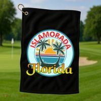 Beach Please Islamorada Florida Beach Spring Break Great Gift Golf Towel thumb 1