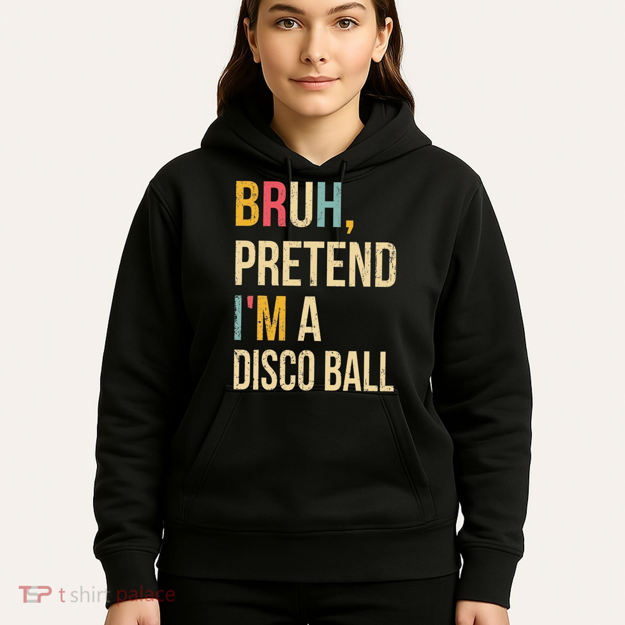 Bruh Pretend I'm A Disco Ball Halloween Lazy Costume Diy Hoodie