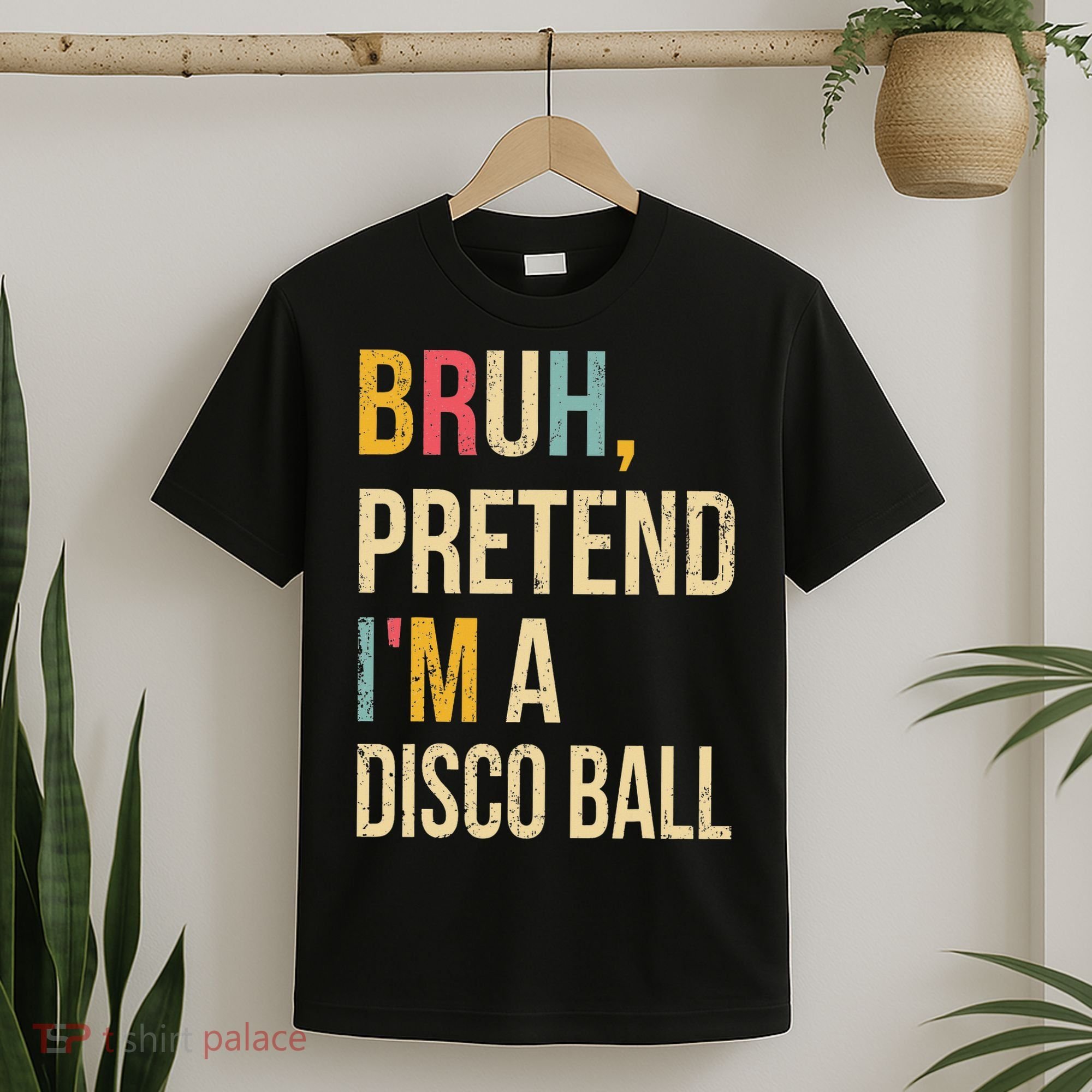 Bruh Pretend I'm A Disco Ball Halloween Lazy Costume Diy T-Shirt