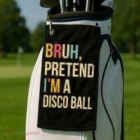 Bruh Pretend I'm A Disco Ball Halloween Lazy Costume Diy Golf Towel thumb 2