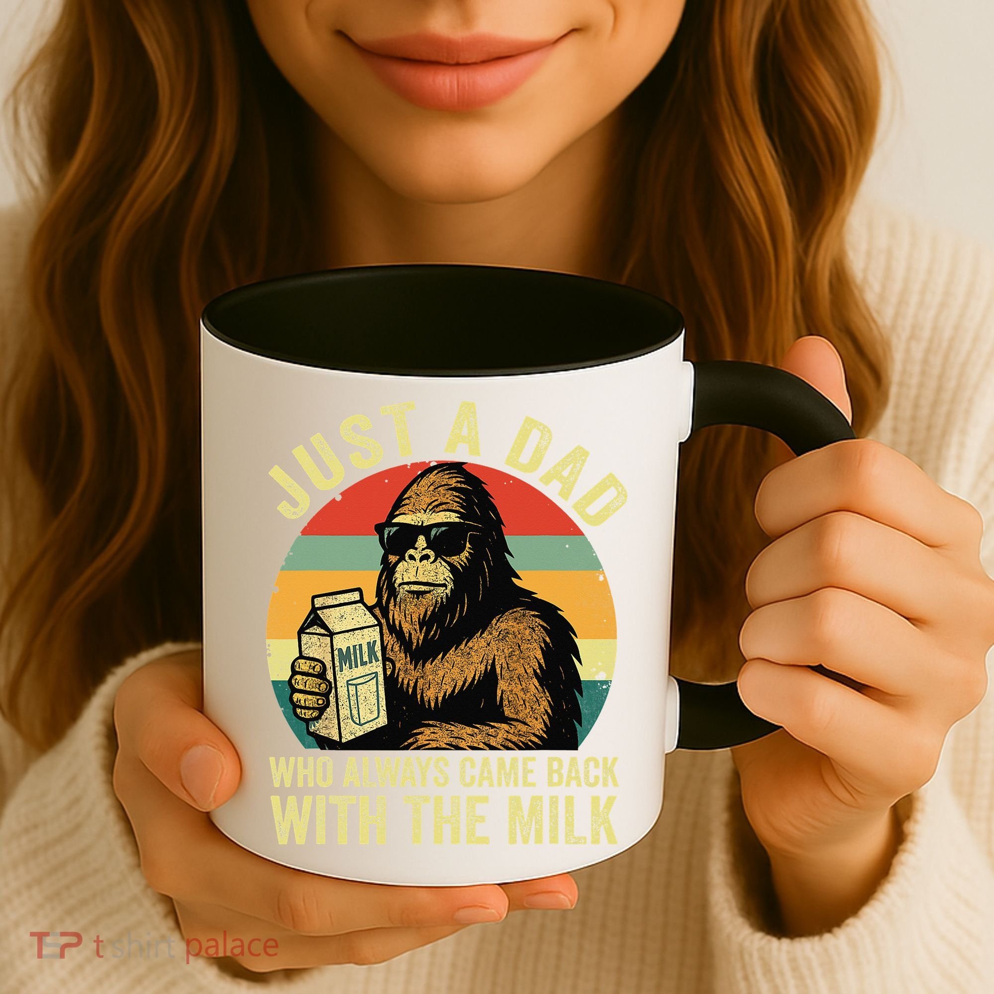 Bigfoot Papa Just A Dad Who Always Came Back With The Milk Coffee Mug