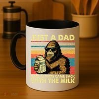 Bigfoot Papa Just A Dad Who Always Came Back With The Milk Coffee Mug thumb 4