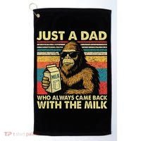 Bigfoot Papa Just A Dad Who Always Came Back With The Milk Golf Towel thumb 0