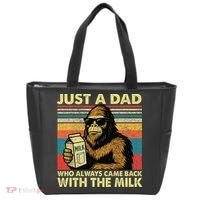 Bigfoot Papa Just A Dad Who Always Came Back With The Milk Tote Bag thumb 0