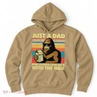 Bigfoot Papa Just A Dad Who Always Came Back With The Milk Hoodie thumb 0