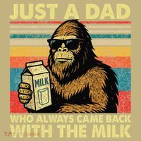 Bigfoot Papa Just A Dad Who Always Came Back With The Milk Polo thumb 2