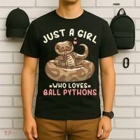 Ball Python Just A Girl Who Loves Ball Pythons T-Shirt thumb 6