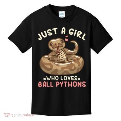 Ball Python Just A Girl Who Loves Ball Pythons Kids T-Shirt