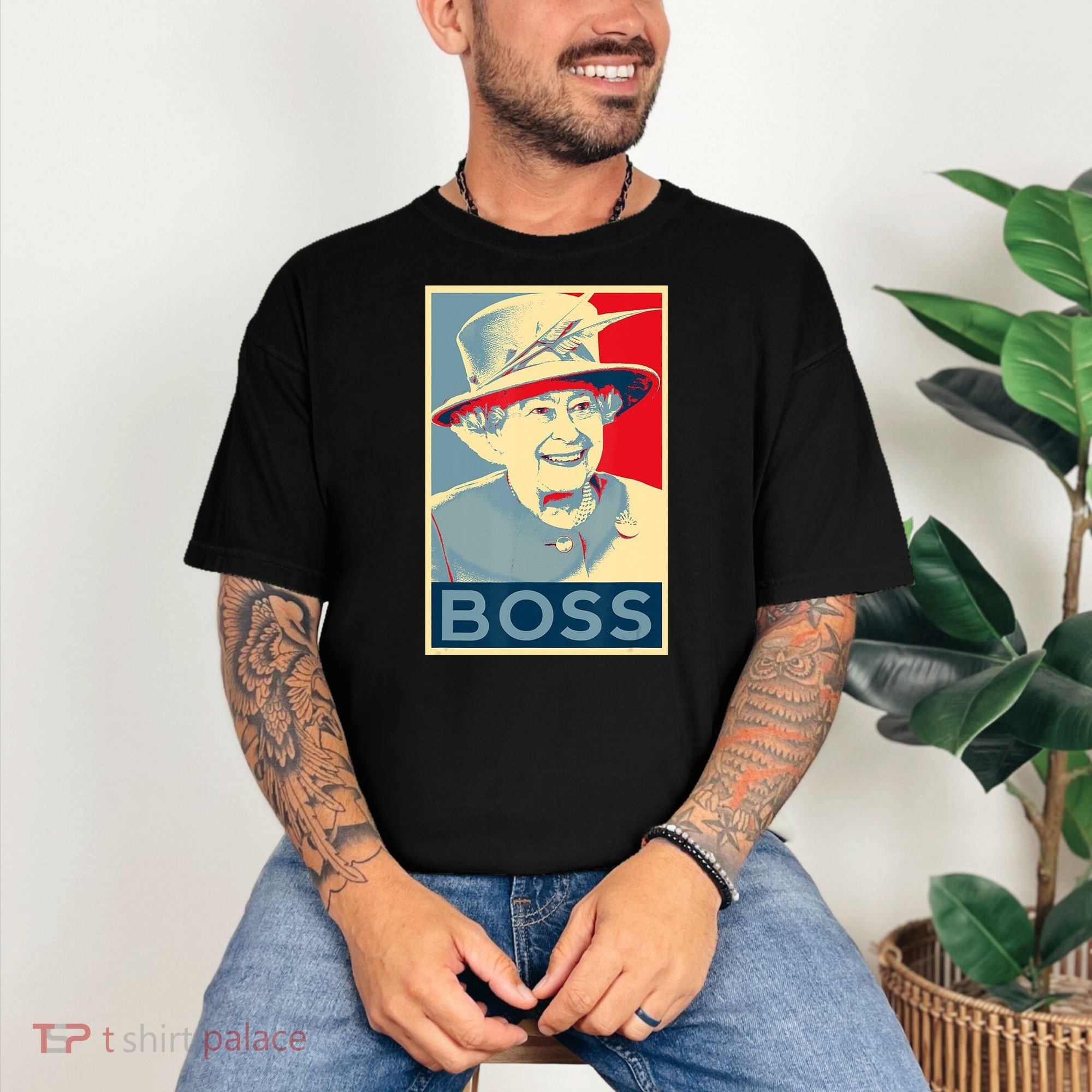 Boss Platinum Jubilee Queen Elizabeth Retro Comfort Colors T-Shirt