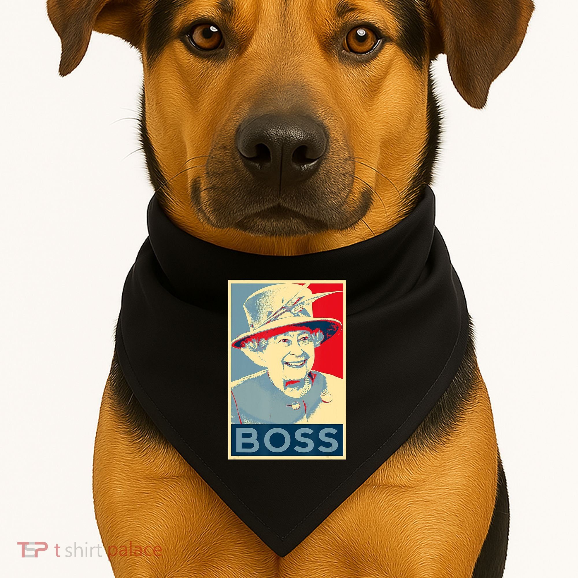 Boss Platinum Jubilee Queen Elizabeth Retro USA-Made Doggie Bandana