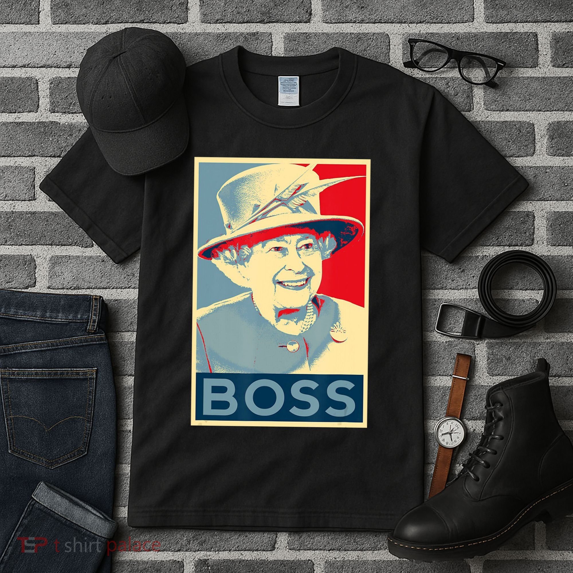 Boss Platinum Jubilee Queen Elizabeth Retro Tall T-Shirt
