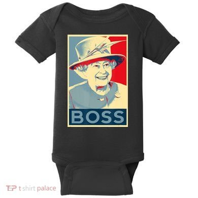 Boss Platinum Jubilee Queen Elizabeth Retro Baby Bodysuit