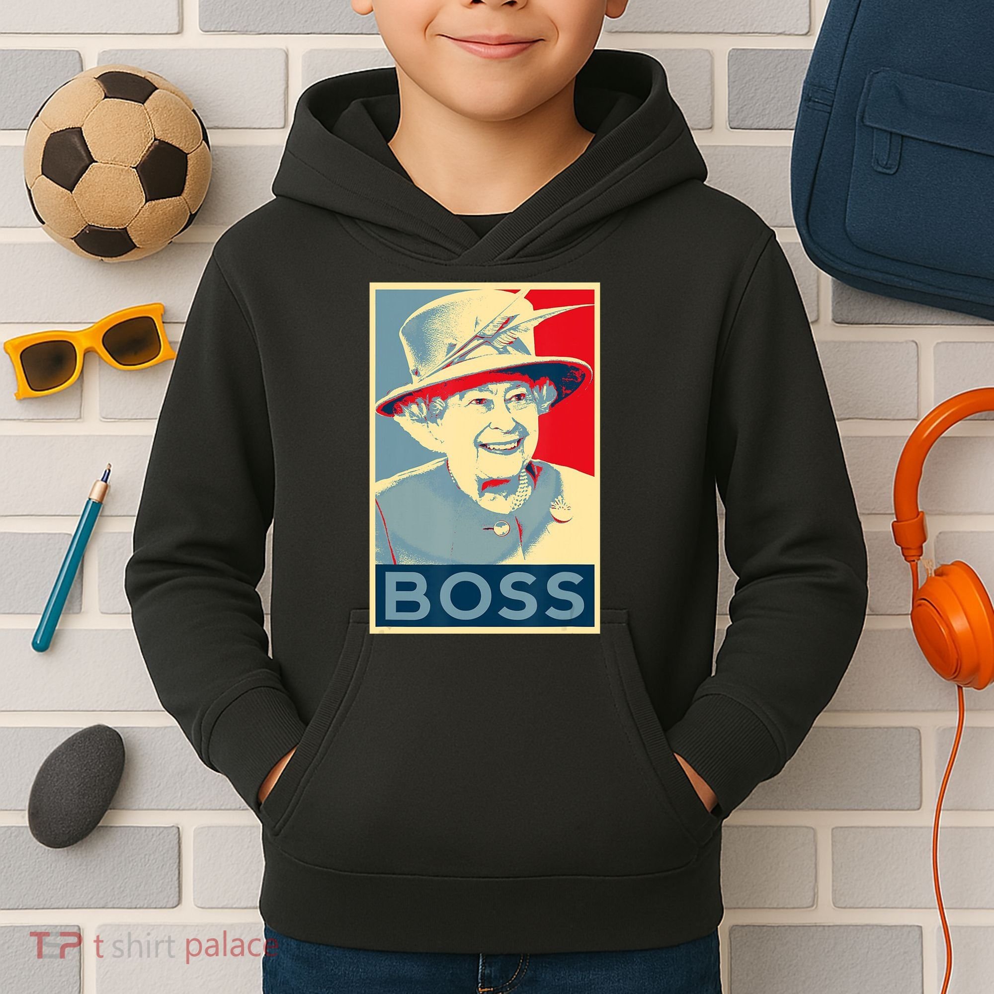 Boss Platinum Jubilee Queen Elizabeth Retro Kids Hoodie