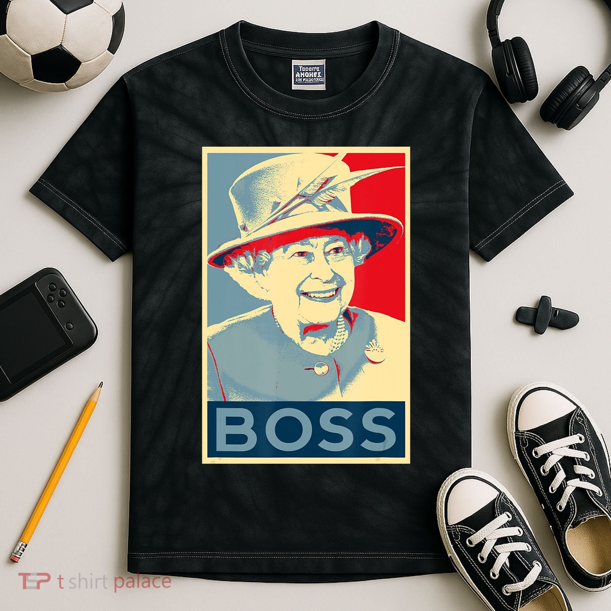 Boss Platinum Jubilee Queen Elizabeth Retro Kids Tie-Dye T-Shirt
