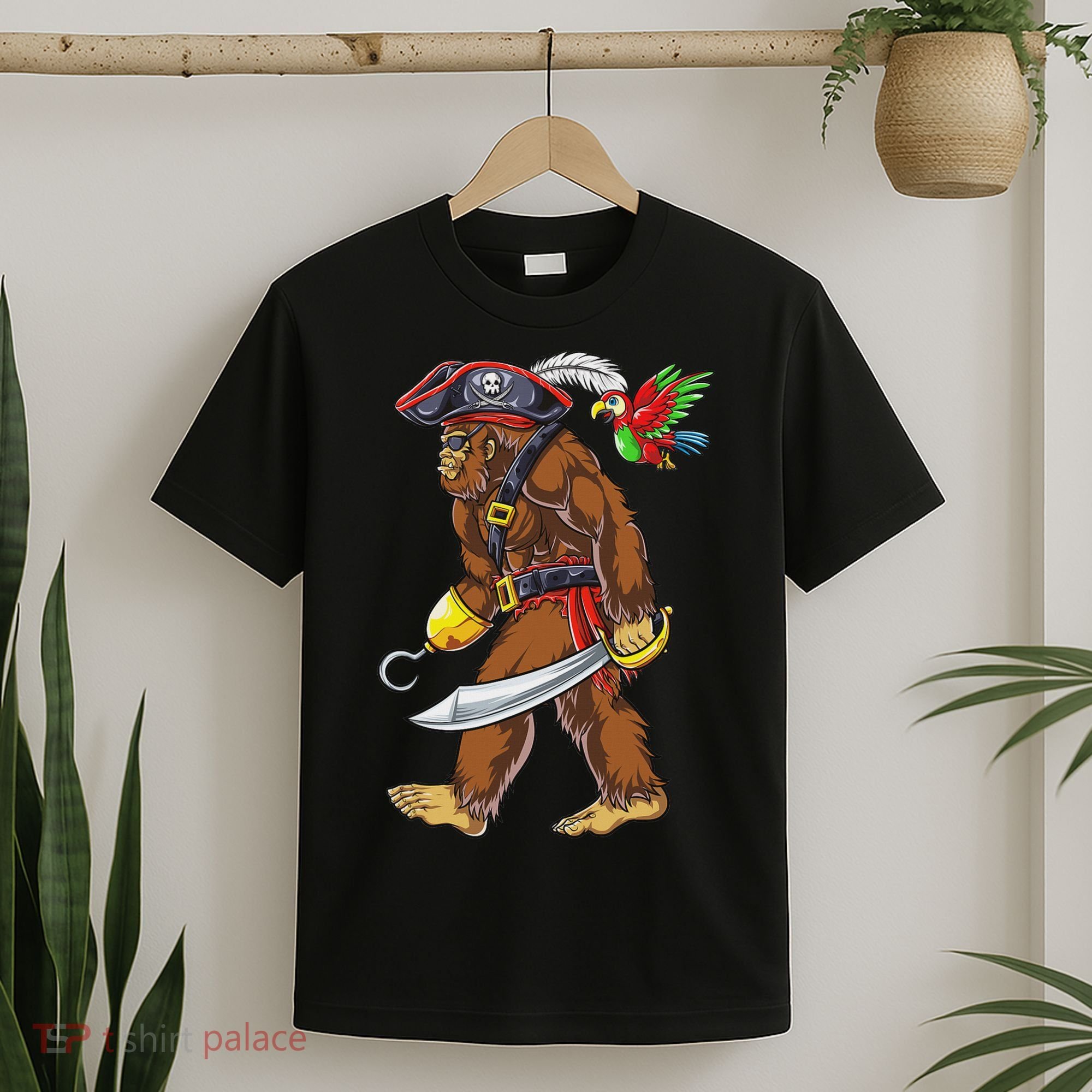Bigfoot Pirate Jolly Roger Costume Sasquatch T-Shirt