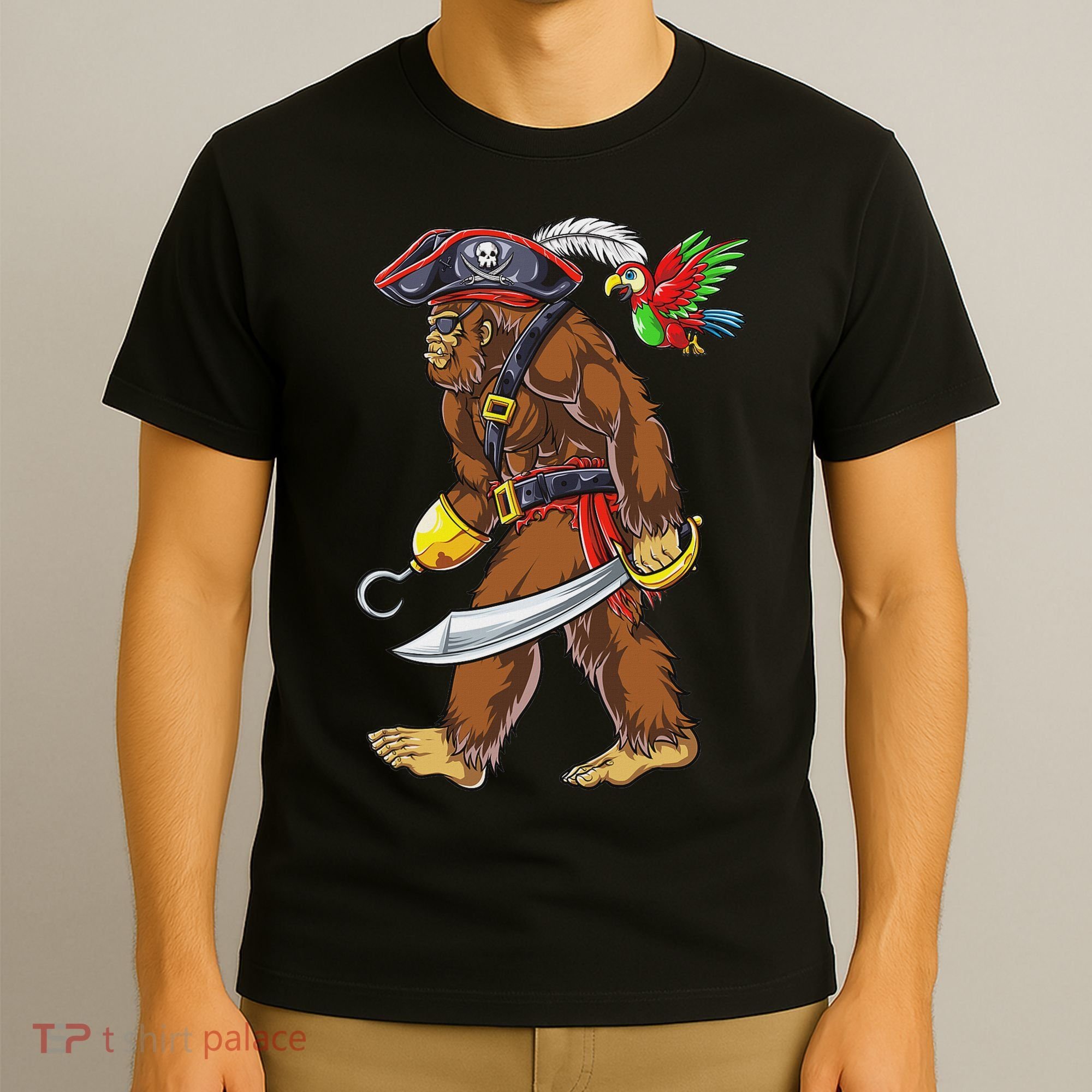 Bigfoot Pirate Jolly Roger Costume Sasquatch T-Shirt
