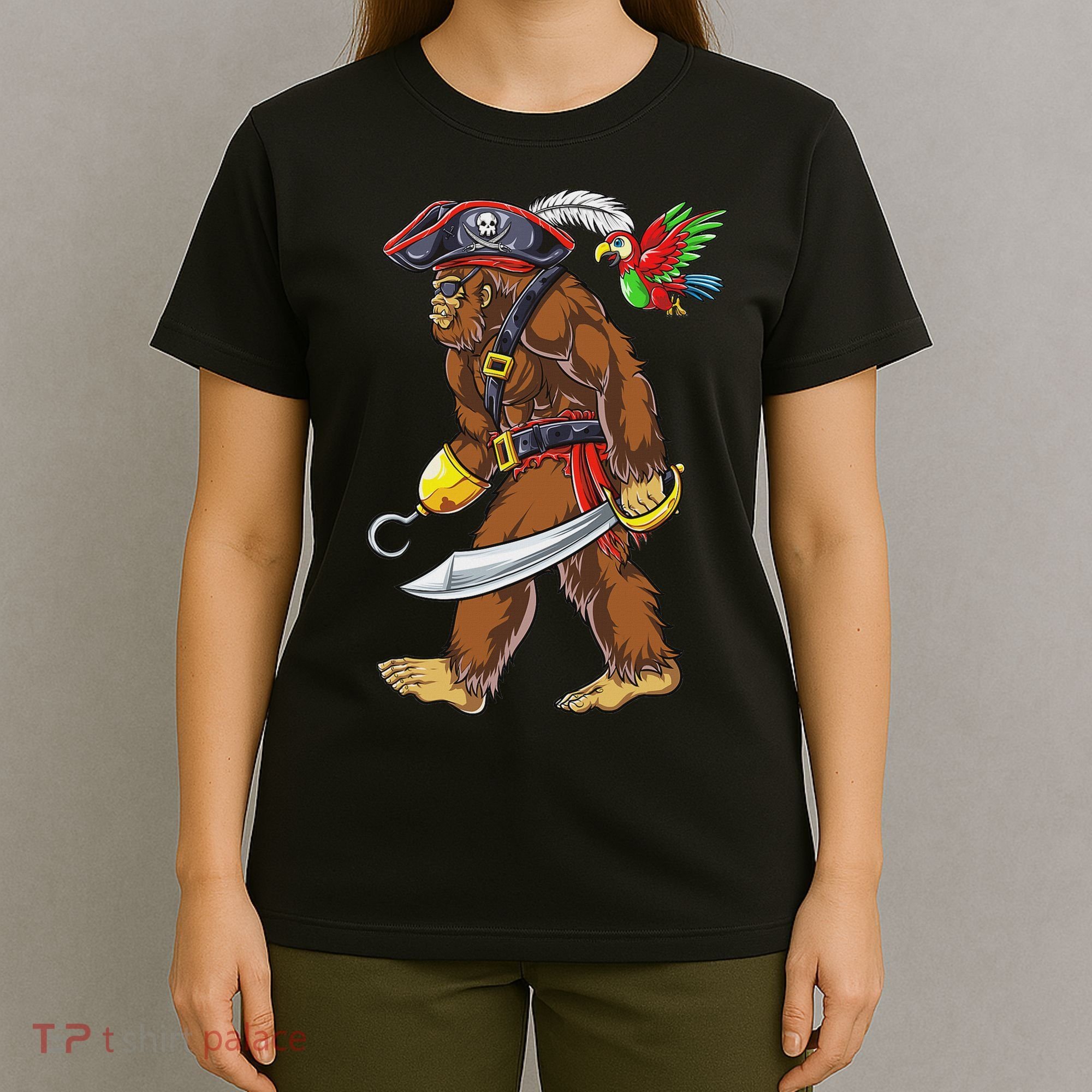 Bigfoot Pirate Jolly Roger Costume Sasquatch T-Shirt