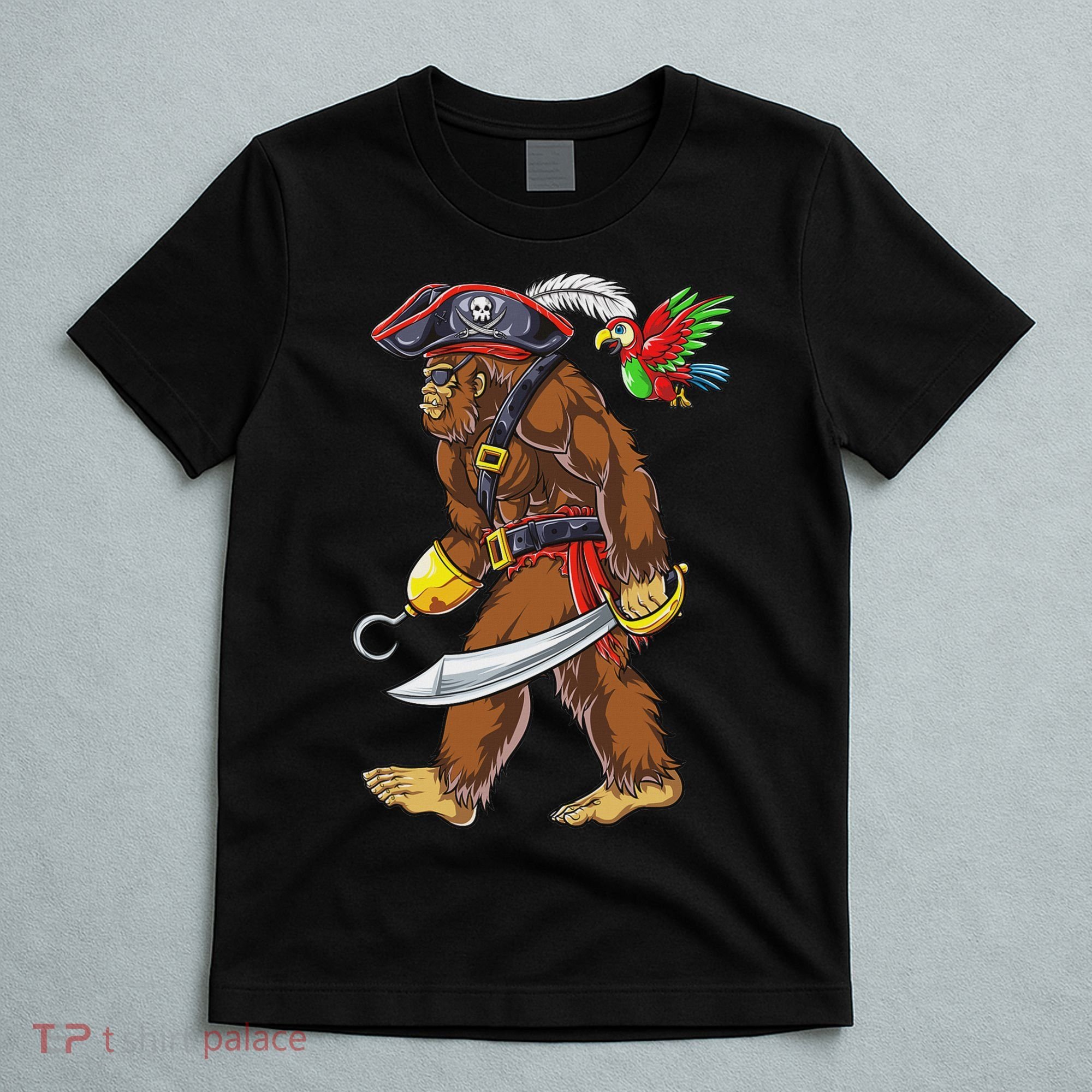 Bigfoot Pirate Jolly Roger Costume Sasquatch T-Shirt