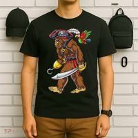Bigfoot Pirate Jolly Roger Costume Sasquatch T-Shirt thumb 6
