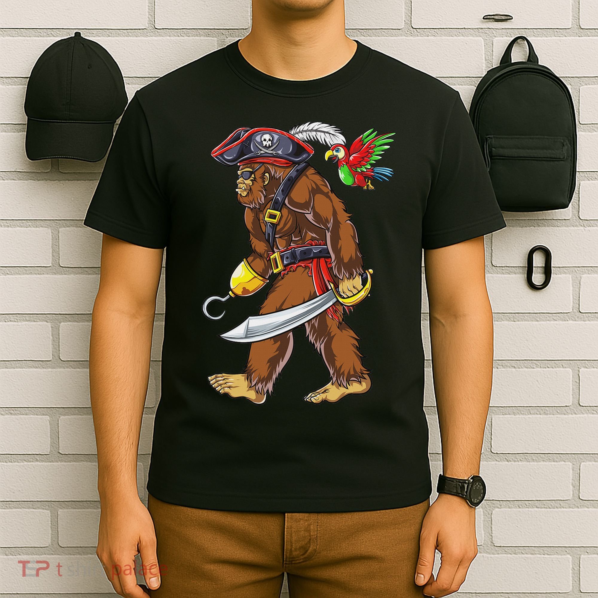 Bigfoot Pirate Jolly Roger Costume Sasquatch T-Shirt