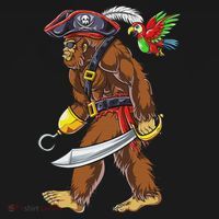 Bigfoot Pirate Jolly Roger Costume Sasquatch Women's Hoodie thumb 2